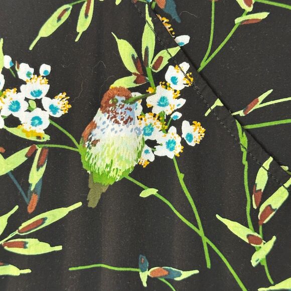 Orchid Bloom Black With Birds Tank Sleeve Wide Leg Jumpsuit - Picture 11 of 12